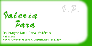 valeria para business card